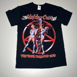 Mötley Crüe Final Tour 1981–2015 T-Shirt Small Black Gildan Heavy Cotton Rock
